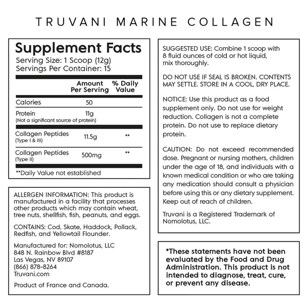 Truvani Certified Organic Wild Caught Marine Collagen